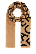 Salvatore Ferragamo Embroidered Wool Blend Reversible Scarf