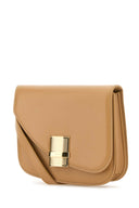 Salvatore Ferragamo Beige Leather Small Fiamma Crossbody Bag