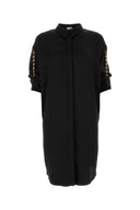 Abito da camicia satinata nera loewe