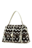Bolso de hombro grande de lana bordada de lana de chloe