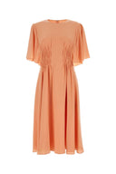 Chloe Peach Crepe Kleid