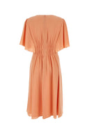 Chloe Peach Crepe Kleid