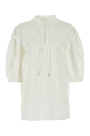 Chloe White Poplin Bluse