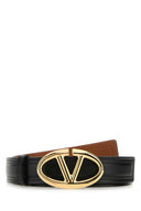 Valentino Garavani Black Leather Reversible Belt