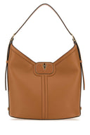 Valentino Garavani Camel Leather V Logo Handbag