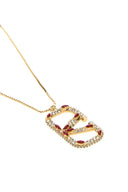 Valentino Garavani Gold Metal V Collar de logotipo