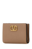 Valentino Garavani Powder Pink Leather V Logo Wallet