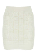 Balmain Ivory Viscose Blend Mini Skirt