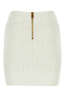 Balmain Ivory Viscose Blend Mini Skirt