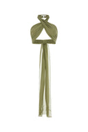 Ami Sage Green Silk Crop Top