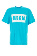 Maglietta di cotone azzurro msgm