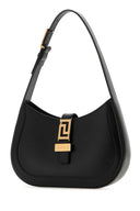 Versace Black Leather Small Greca Goddess Shoulder Bag