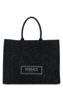Versace Embroidered Fabric Big Athena Shopping Bag