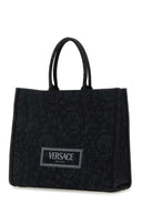 Versace Embroidered Fabric Big Athena Shopping Bag