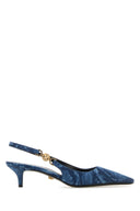 Versace Embroidered Denim Pumps