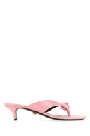 Versace Pink Satin Gianni Ribbon Thong Mules