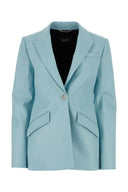 Versace Light Blue Leather Blazer