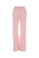 Versace Pint Pant a gamba di lana di lana rosa