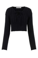 T von Alexander Wang Black Stretch Nylonpullover