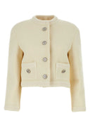 Blazer de mezcla de lana de marfil Gucci