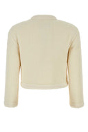 Blazer de mezcla de lana de marfil Gucci
