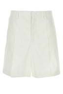 Valentino Garavani White Cotton Bermudas Shorts
