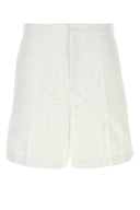 Valentino Garavani White Cotton Blend Bermuda Shorts
