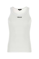 Versace White Stretch Cotton Tank Top