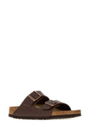 Birkenstock Brown Leather Arizona Slippers