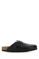 Birkenstock Black Leather Boston Slippers