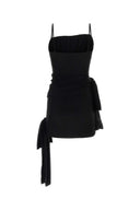 Vestido de nylon estirado negro blumarine