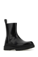 Bottega Veneta Black Leder Highway -Knöchelstiefel