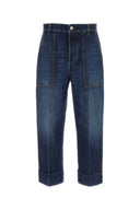 Jeans di denim blu bottega veneta