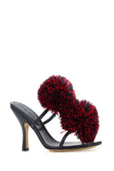 Bottega Veneta Navy Blue Leather Adam Mules