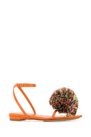 Bottega Veneta Orange in pelle Adam Sandals