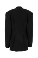 Balenciaga Black Barathea Oversize Cined Blazer