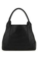 Balenciaga Black Leather Cabas Navy Xs Handbag