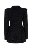 Balenciaga Black Bouclã© Oversize Hourglass Blazer