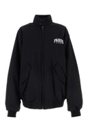 Balenciaga schwarzer Baumwoll -Übergröße Jacke