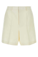 Valentino Garavani Ivory Wool Blend Bermuda Shorts
