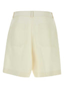 Valentino Garavani Ivory Wool Blend Bermuda Shorts