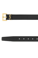 Saint Laurent Cassandre-Gürtel aus schwarzem Leder
