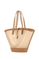 Saint Laurent Two Tone Vinyl And Leather Panier Shopping Bag