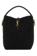 Saint Laurent 블랙 라피아 르 37 버킷 백