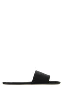 Saint Laurent Black Satin Carlyle Slippers
