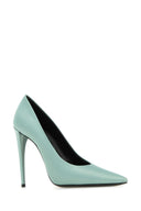 Saint Laurent Sea Green Satin Monceau Pumps