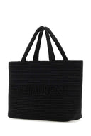 Saint Laurent Black Raffia Saint Laurent Einkaufstasche