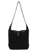 Saint Laurent Medium Le 5 ã  7 Schultertasche aus Raffiabast in Schwarz