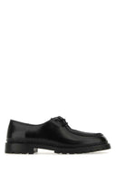 Saint Laurent Black Leather And Calf Hair Lace Up Shoes