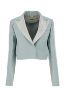 Blazer di miscela di lana blu in polvere Fendi